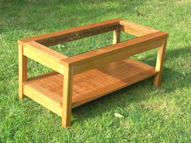 oak and glass coffee table